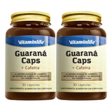 Combo 2x Guaraná 30 Caps Cafeína 60mg Thermo Kit Vitaminlife
