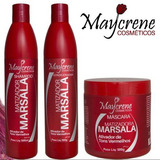 Kit Matizador Marsala Vermelhos Maycrene Shamp + Cond + Másc