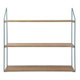 Rack Con 3 Estantes 60x15x54cm Metal Azul