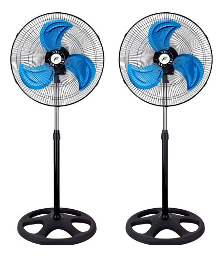 Ventiladores Metálicos 3en1 Fussion 18 Pulgadas 2 Piezas Cantidad De Aspas 3 Estructura Negro Aspas Azul Diámetro 18   Frecuencia 60 Material De Las Aspas Metalicas