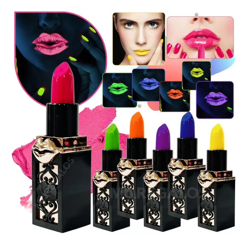 Lápiz X1 Labial Fluor Glow Pinta Labios Neón Fluo Luz Negra 