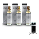 Kit 3 Perfumes Silver Masculino 15ml Amakha Paris