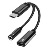 Cable Adaptador Usb Tipo C A 3.5 Mm Jack Audifonos + Usb C