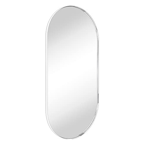 Espejo De Baño Ovalado De Cromo De 20x40 Pulgadas, For...