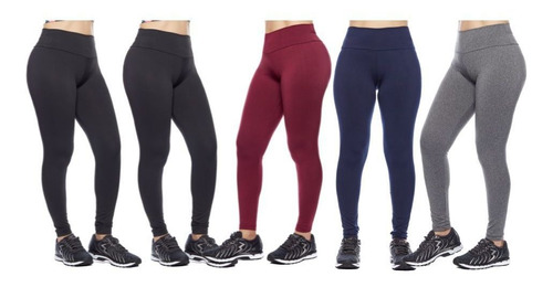 Kit 5 Legging Academia Plus Size Feminina Atacado Revenda