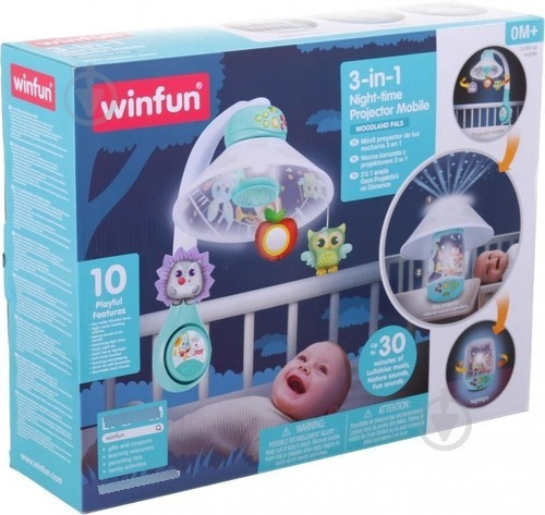 Movil Cunero Musical Proyector 3 En 1 Original Winfun 720005