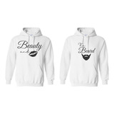 Sudaderas Pareja Novios Bella Y Barba Con Gorro Unisex