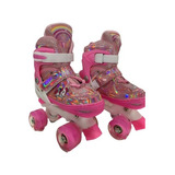 Patins Infantil Rosa Unicónio Rodas Led Kit Proteção