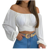 Blusa Sexy Casual Mujer Hombros Descubiertos Dama Camisa