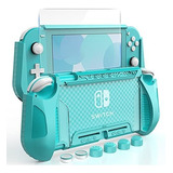 Case Capa Proteção Tpu + Pelicula Vidro + Grips Switch Lite