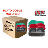 Oferta Mayoreo 24 Plato Doble Grande Para Perros Gatos