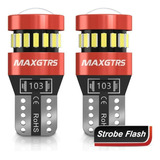 Maxgtrs 2 Led T10 W5w 194 Tipo Pellizco Con Estrobo