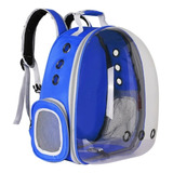 Mochila Portátil Transportadora Gato Perro Mascotas Pequeñas Color Azul