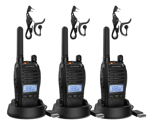 Radio Walkie Talkie Baofeng 88st Pro Con Pantalla 3 Unidades