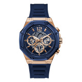 Reloj Guess Gw0263g2 Azul Caballero Color Del Bisel Oro Rosa