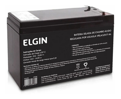 Bateria Alarme Elgin 12v X 7ah - 82315