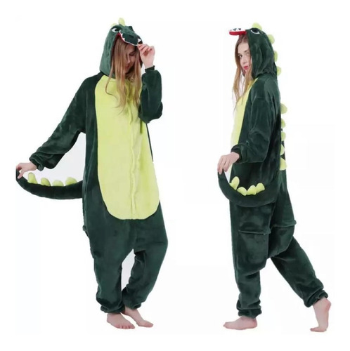 Pijama Enterizo Calida Dinosaurio Para Niños Y Adultos 