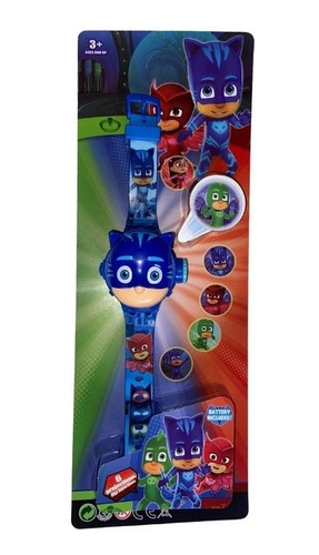 Pj Masks Relógio Infantil Projetor 3d - Menino Gato