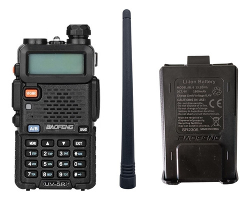 Rádio Comunicador Ht Dual Band Uv-5r C/ Bateria E Antena Nf