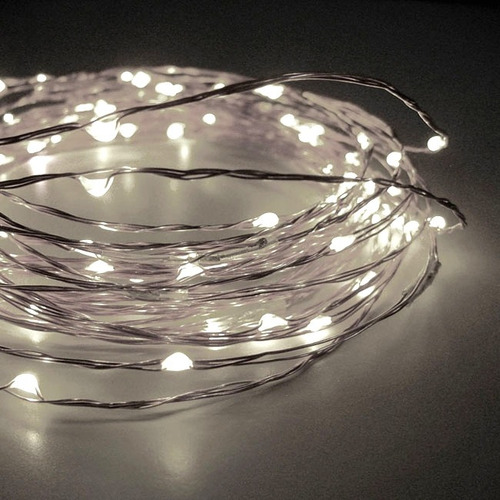 Luces Led Navideñas Micro Led Blanco Sumergible + Eliminador