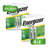 Pilas Recargables Energizer Aa 2 Unidades + Aaa 2 Unidades