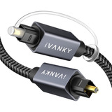 Cable De Audio Óptico Ivanky Largo De 1.83m, De Nailon, Gris