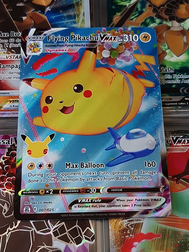 Flying Pikachu Vmax 007/025,original De Pokemon Tcg,25th.