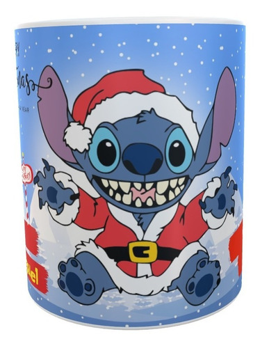 Taza Stitch Santa Navidadeña - Personalizada  