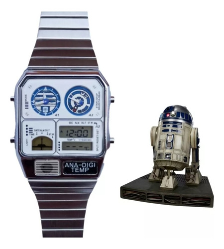 Reloj De Lujo Retro Vintage Hombre Star Wars Acero Inoxidabl