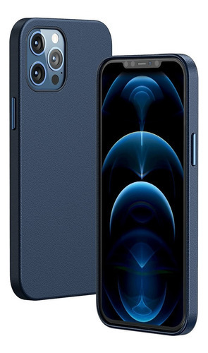 Funda Magsafe Cuero Para iPhone 12 Mini 12pro/ Promax Baseus Color Azul Oscuro iPhone 12 Pro Max