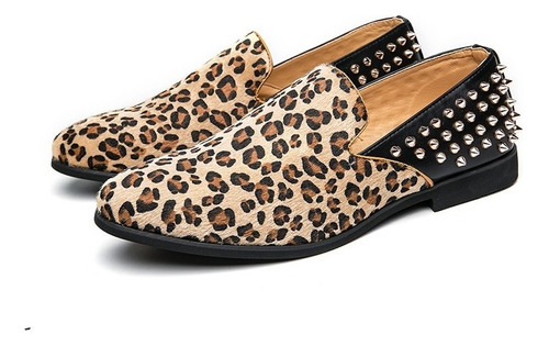 Nuevo Zapatos De Vestir Con Diseño Leopardo Para Hombre