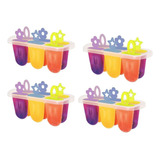 Set X4 Molde Helado Paletas X6 Plastico Cocina Bpa Free