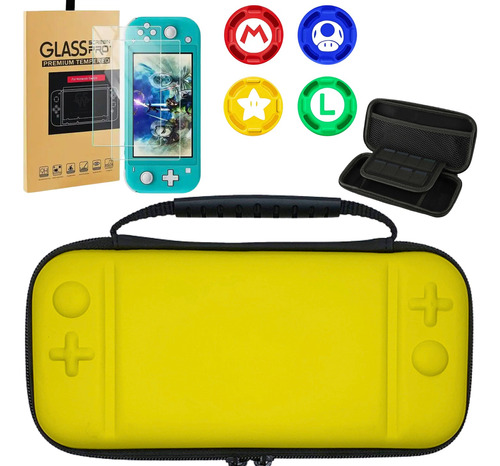 Case Nintendo Switch Lite + Pelicula De Vidro + 4 Grip