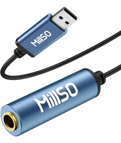 Millso Adaptador De Audio Usb A Jack Usb A Trs Hembra De 6,3