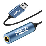 Millso Adaptador De Audio Usb A Jack Usb A Trs Hembra De 6,3