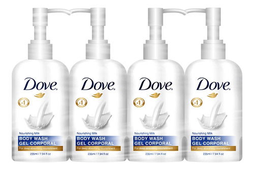 Gel De Ducha Dove Nutriente Paq De 4 Botellas De 253 Ml C/u