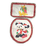 Juego De Baño Pintado A Mano Mickey Minnie Mouse Navidad Dis