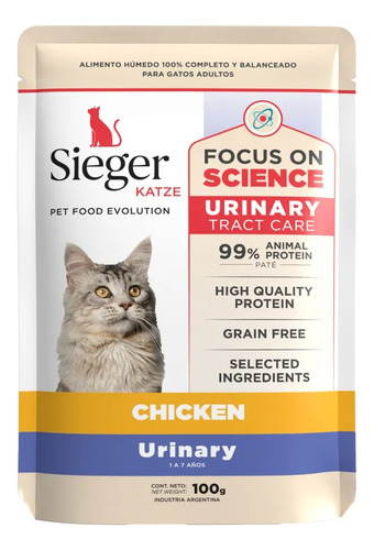Alimento Sieger Gato Katze Adult Urinary Pouch 100gr X 12 Un
