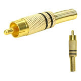 20x Plug Rca Gold 24k Linha Profissional 4mm - Original Pix