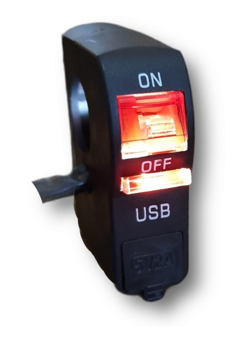 Botão Interruptor Liga Desliga + Carregador Usb Moto C/led