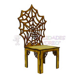 Silla De Madera Mdf Telaraña 20cm (6 Pzas) Halloween