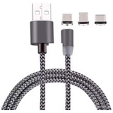 Cable Magnético Usb Micro Usb V8+ Tipo C+ Lighting Imantado