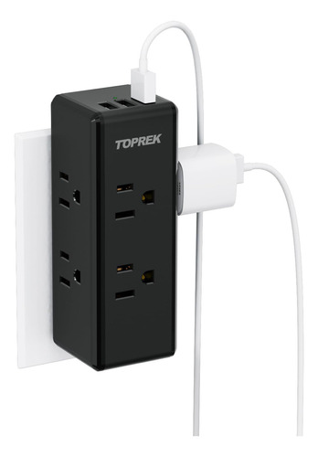 Toprek Multicontacto Pared Usb, Conector Multiple Con 5 Sali