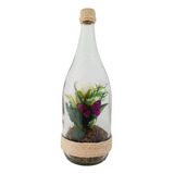 Botellas Decorativas Con Rosas Blancas