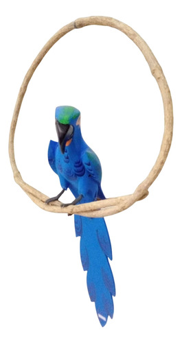 Pássaro Arara Azul - Decoração - Asa Fechada M 75cm