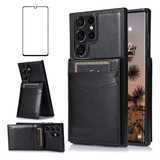 Funda Para Samsung Galaxy S22 Ultra - Negro Con Tarjetero