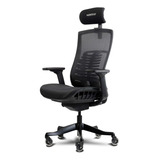 Silla Gamer Munfrost Nova Nash Negra Soporte Lumbar 180kg Color Negro Material Del Tapizado Nylon