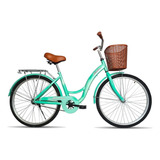 Bicicleta Urbana Sahara Canasta Portabulto Rodada 24 Color Verde