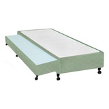 Cama Box Base C/auxiliar Solteiro Poli Verde (88x27)castor