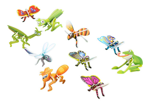 10x Rompecabezas Colorido Juguete Montessori Juguete Insecto